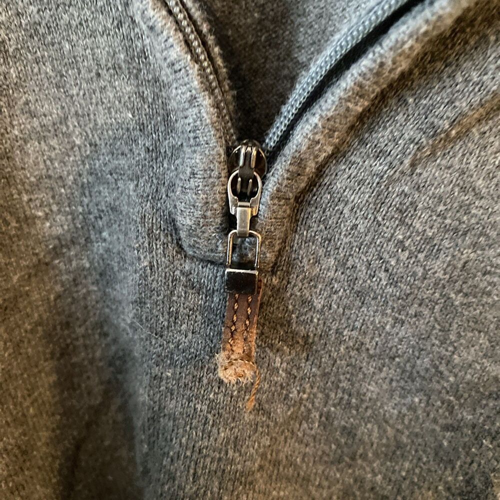 Eddie Bauer Sweater Men’s Size XL Grey 1/4 Zip High Neck Pullover - Picture 6 of 11